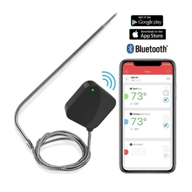 Handige bluetooth vlees thermometer met app voor barbecue of keuken