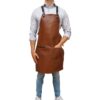 Handgemaakt Leren Schort - 'Full Grain' Buffalo Leer - Licht Bruin